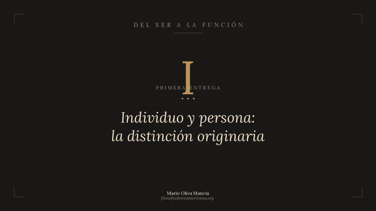 Individuo y persona: la distinción originaria