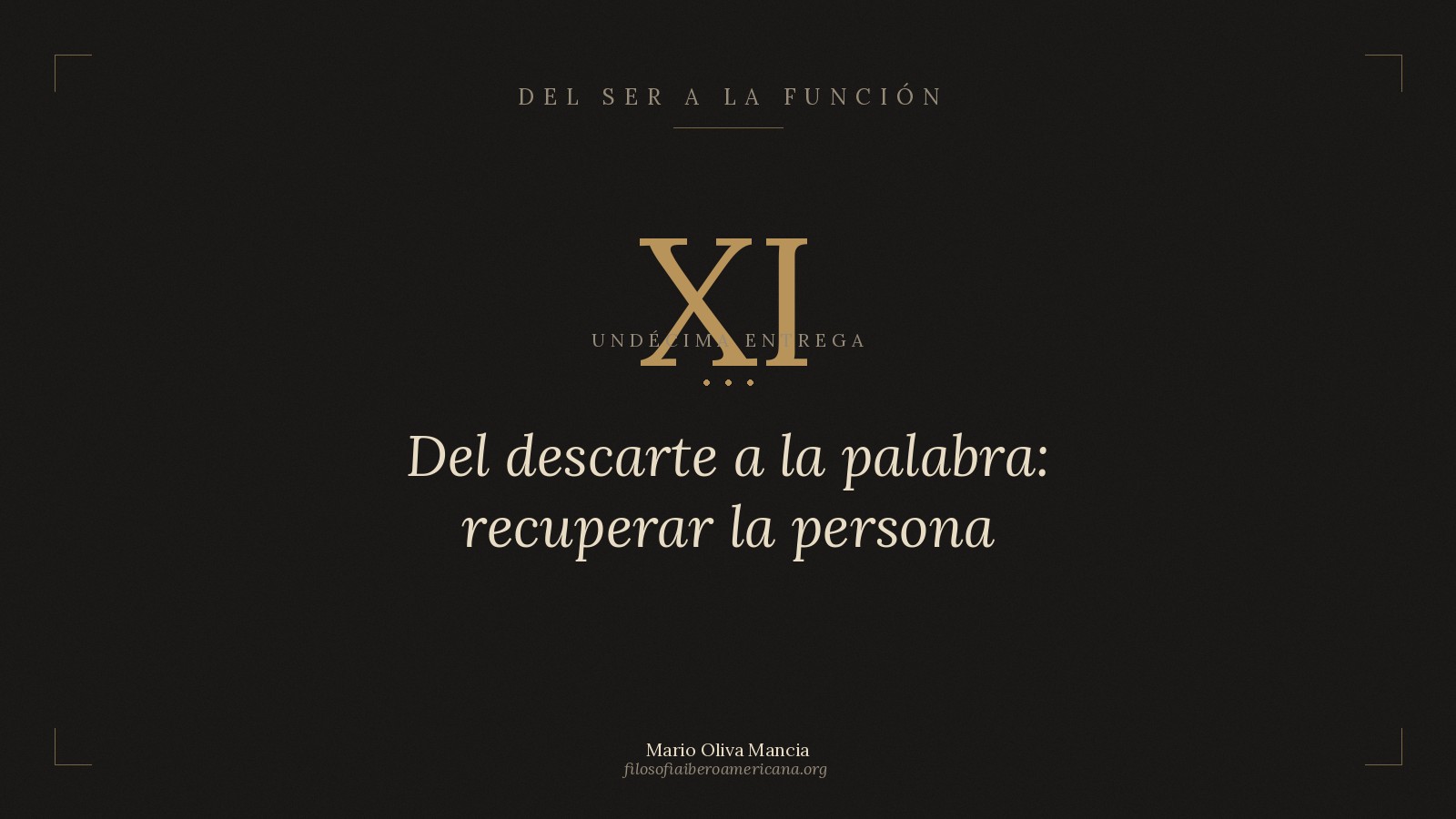 Todavía hay tiempo: recuperar la persona