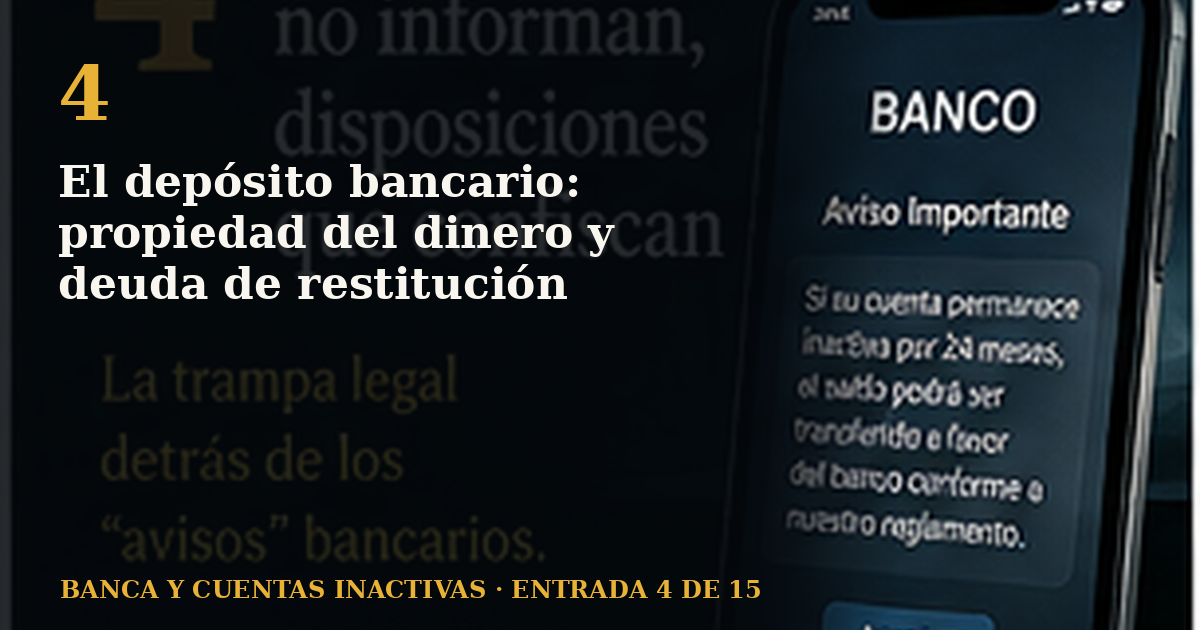 El depósito bancario: propiedad del dinero y deuda de restitución