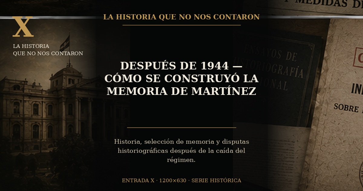 La historia que no nos contaron (X): después de 1944 — cómo se construyó la memoria de Martínez